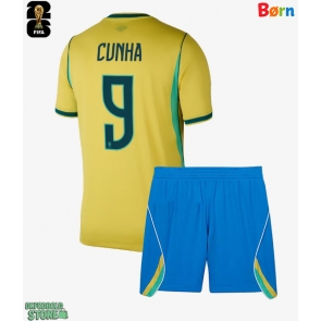 Brasilien Matheus Cunha #9 Replika Babytøj Hjemmebanesæt Børn VM 2026 Kortærmet (+ Korte bukser)